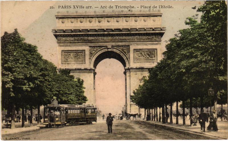 Carte postale ancienne Arc de Triomphe - Place de l'Etoile à Paris 17e
