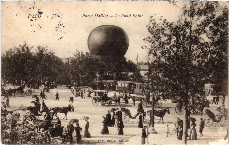 Carte postale ancienne Porte Maillot - Le Rond Point à Paris 16e
