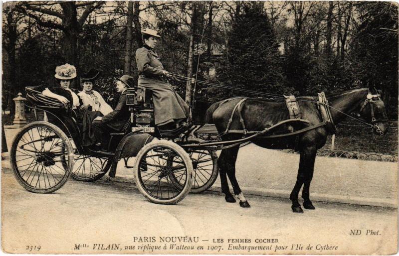 Carte postale ancienne Paris - Paris nouveau - Les Femmes Cocher à Paris