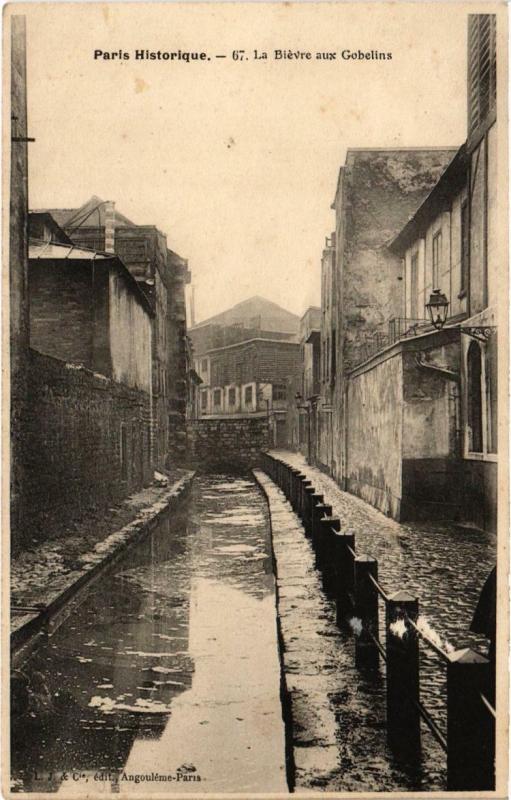 Carte postale ancienne La Bièvre aux Gobelins à Paris 13e