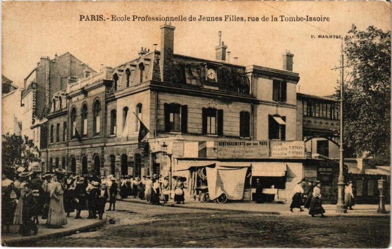 Carte postale ancienne Ecole Professionnelle de Jeunes Filles, rue de la Tombe-Issoire à Paris 14e