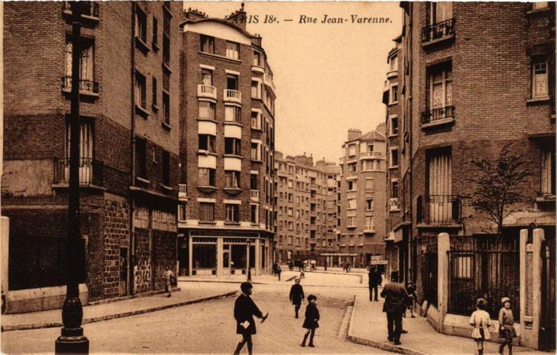 Carte postale ancienne Rue Jean-Varenne à Paris 18e