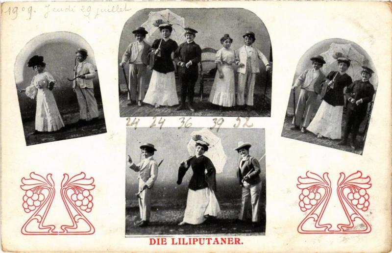 Carte postale ancienne Paris 17e Die Liliputaner à Paris 17e