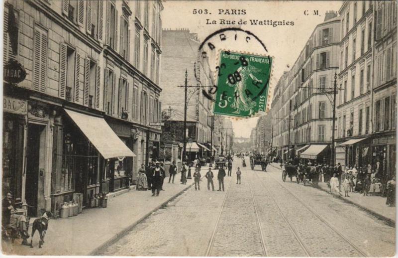 Carte postale ancienne La Rue de Wattignies à Paris 12e