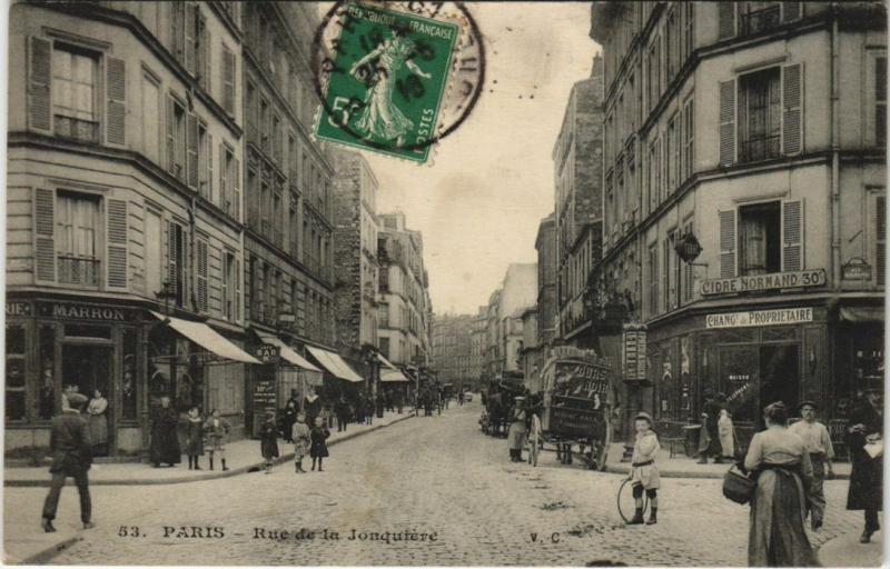 Carte postale ancienne Rue de la Jonquière à Paris 17e