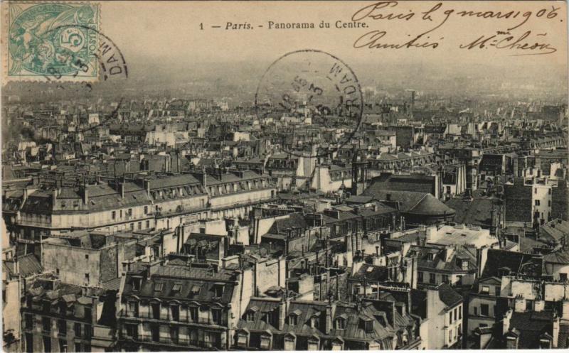 Carte postale ancienne Paris Panorama du Centre