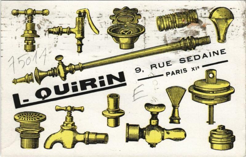Carte postale ancienne L. Quirin Paris 11e 9, rue Sedaine Boutique à Paris 11e