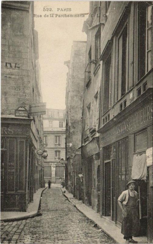 Carte postale ancienne Paris 5e Rue de la Parcheminerie à Paris 5e