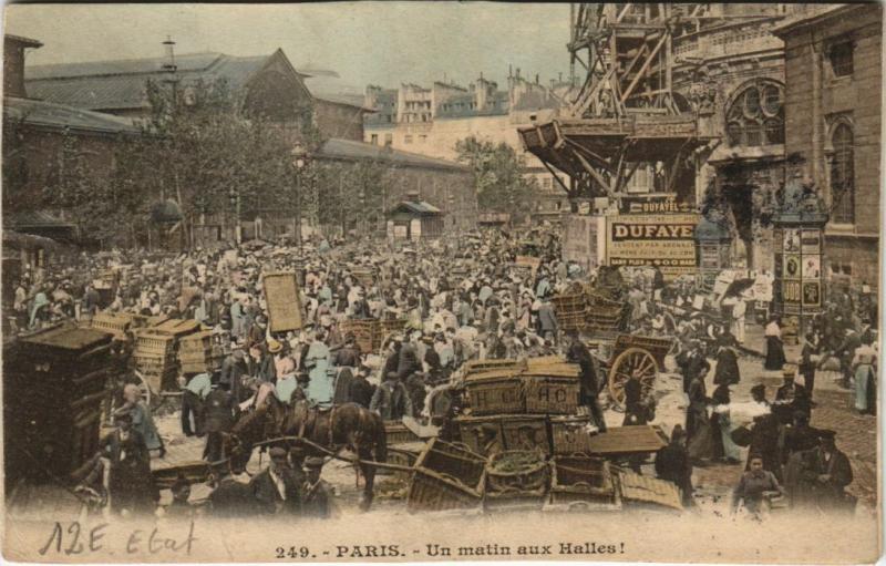 Carte postale ancienne Paris Un matin aux Halles