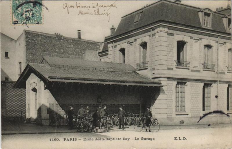 Carte postale ancienne Ecole Jean Baptiste Say - Le Garage à Paris 16e