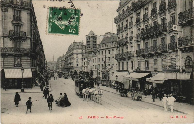 Carte postale ancienne Paris 5e Rue Monge à Paris 5e