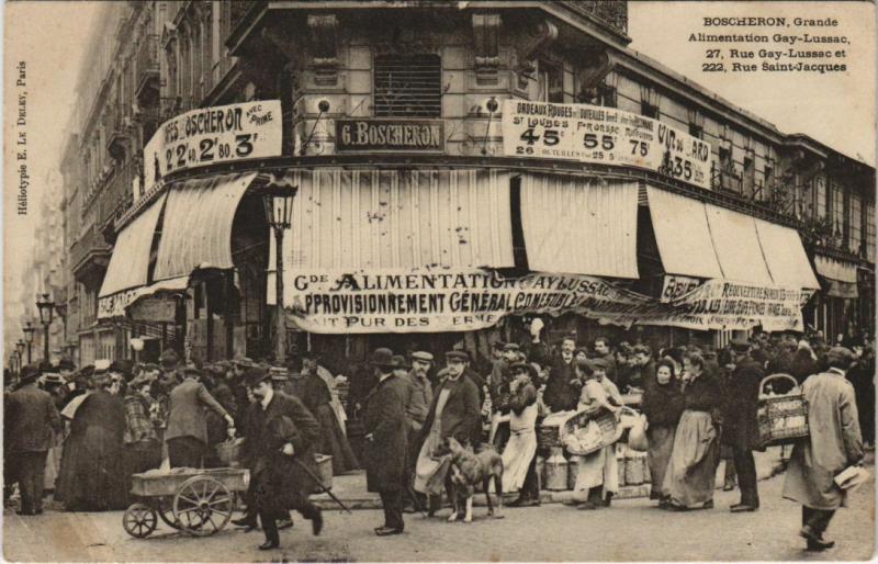 Carte postale ancienne Bocheron Gd Alimentation Gay-Lussac Paris 5e 27, rue Gay-Lussac à Paris 5e
