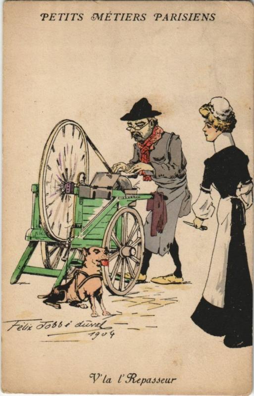 Carte postale ancienne Paris Vla l'Repasseur