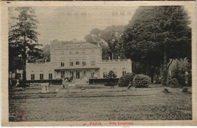 Carte postale ancienne Villa Longchamp à Paris 16e