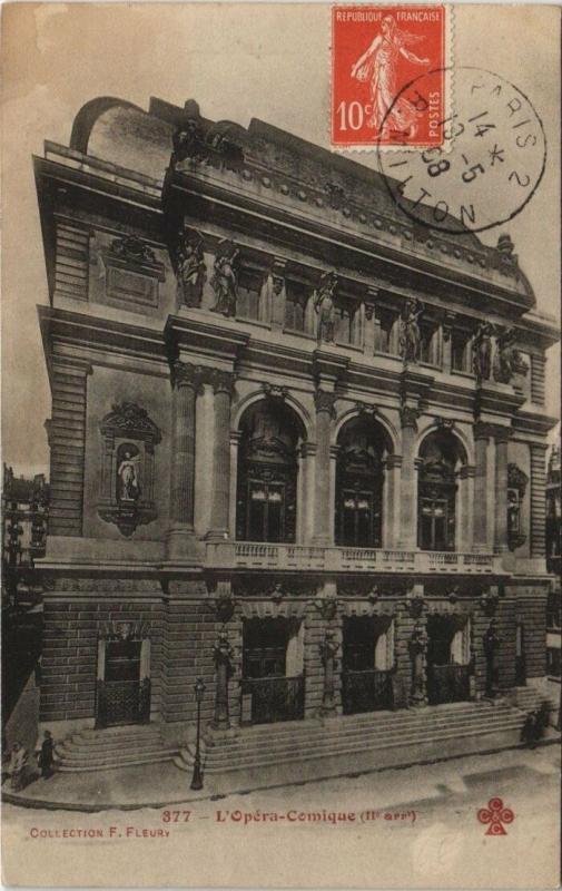 Carte postale ancienne 377 Tout Paris 2e Opéra Comique à Paris 2e