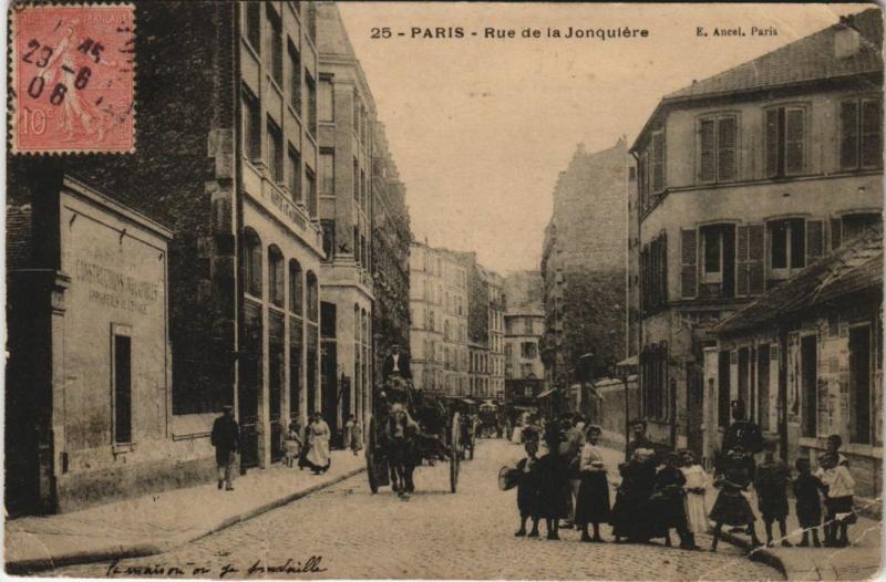 Carte postale ancienne Rue de la Jonquière à Paris 17e