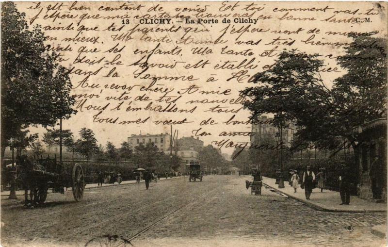 Carte postale ancienne La Porte de Clichy à Paris 17e