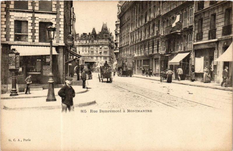 Carte postale ancienne Rue Damrémont à Montmartre à Paris 18e
