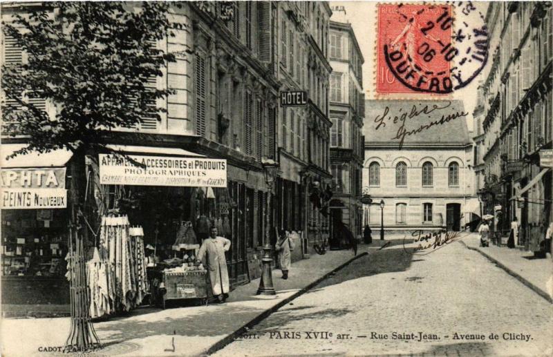 Carte postale ancienne Rue Saint-Jean - Avenue de Clichy à Paris 17e