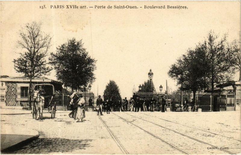 Carte postale ancienne Porte de Saint-Ouen - Boulevard Bessières à Paris 18e