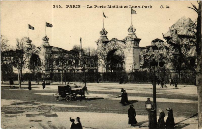 Carte postale ancienne La Porte Maillot et Luna Park à Paris 17e