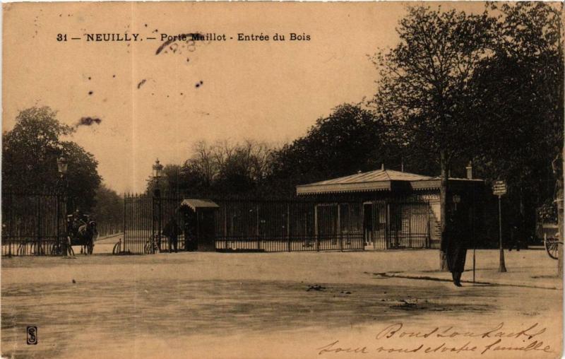 Carte postale ancienne Porte Maillot - Entrée du Bois à Paris 16e
