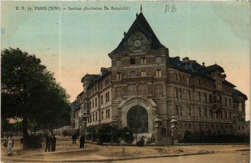 Carte postale ancienne Institut (fordation De Rotschild) à Paris 19e