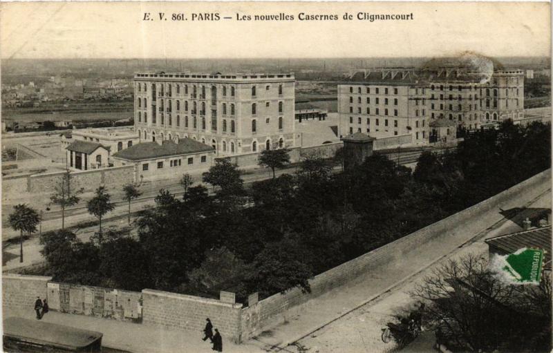 Carte postale ancienne Les nouvelles Casernes de Clignancourt à Paris 18e