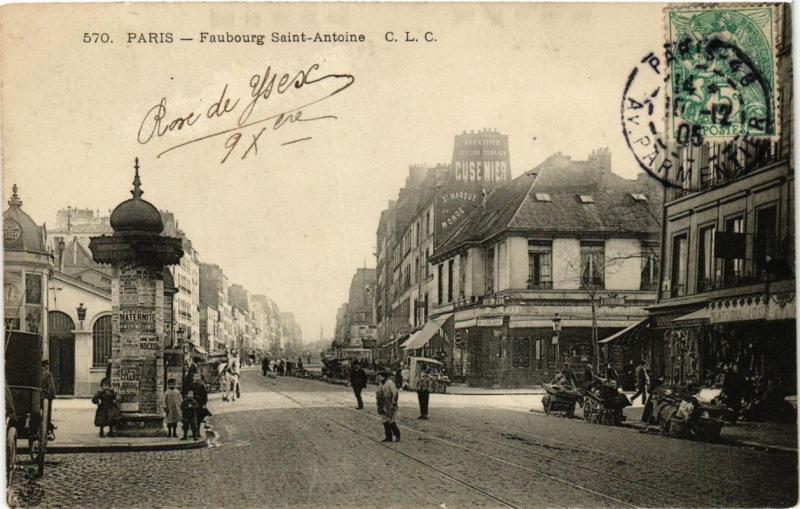 Carte postale ancienne Paris 12e Faubourg Saint-Antoine à Paris 12e