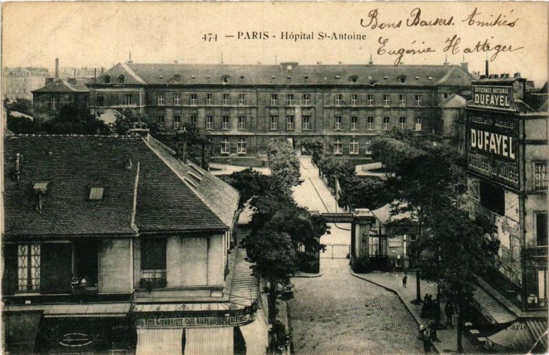 Carte postale ancienne Paris 12e Hopital Saint-Antoine à Paris 12e