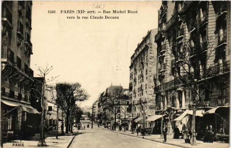 Carte postale ancienne Paris 12e Rue Michel Bizot vers la rue Claude Decaen F. Fleury à Paris 12e