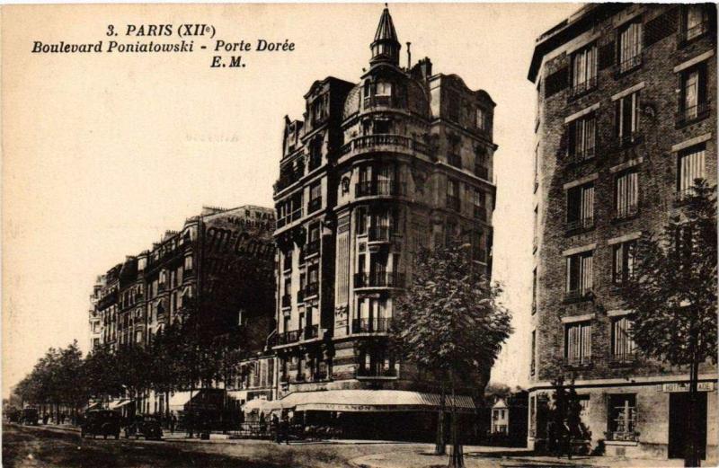 Carte postale ancienne Paris 12e Boulevard Poniatowski Porte Dorée à Paris 12e