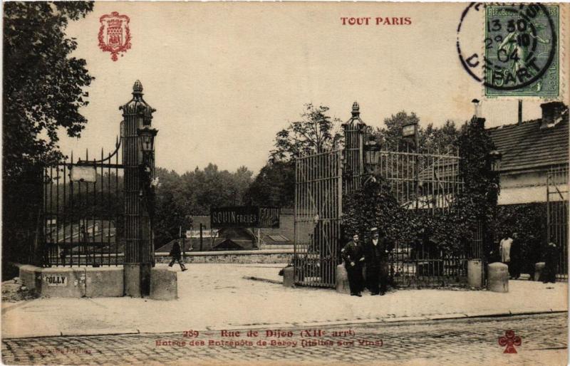 Carte postale ancienne Tout Paris 12e 289 Rue de Dijon Entrée des Entrepots F. Fleury à Paris 12e