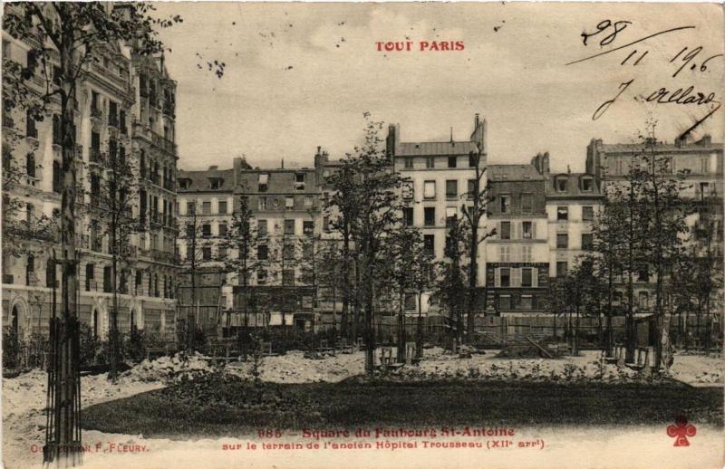 Carte postale ancienne Tout Paris 12e 985 Sqaure du Faubourg Saint-Antoine F. Fleury à Paris 12e
