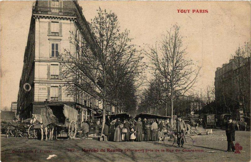 Carte postale ancienne Tout Paris 12e 267 Marchée de Reuilly pris de la Rue de Charenton à Paris 12e