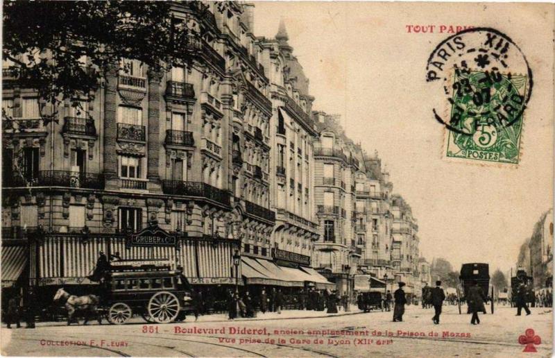 Carte postale ancienne Tout Paris 12e 351 Boulevard Diderot Gare de Lyon F. Fleury à Paris 12e