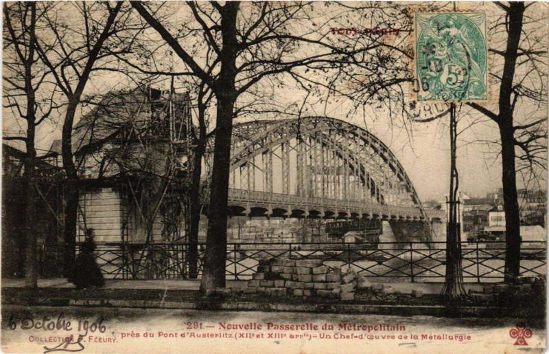 Carte postale ancienne Tout Paris 12e 291 Nouvelle Passerelle du Métropolitain F. Fleury à Paris 12e