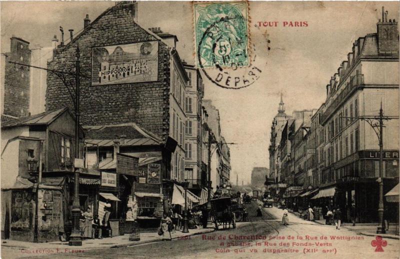 Carte postale ancienne Tout Paris 12e 1261 Rue de Charenton prise de la Rue de Wattignies à Paris 12e