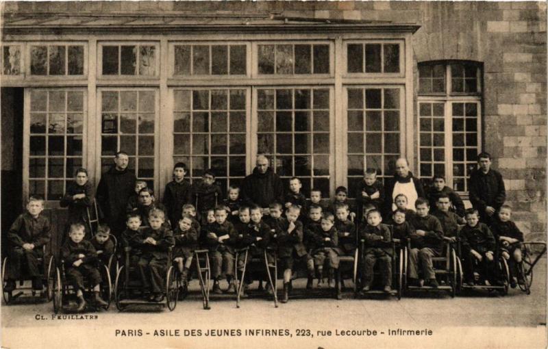 Carte postale ancienne Asile des Jeunes Infirmes - rue Lecourbe - Infirmerie à Paris 15e