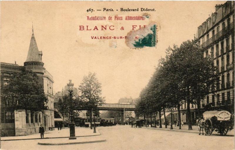 Carte postale ancienne Paris 12e Boulevard Diderot à Paris 12e