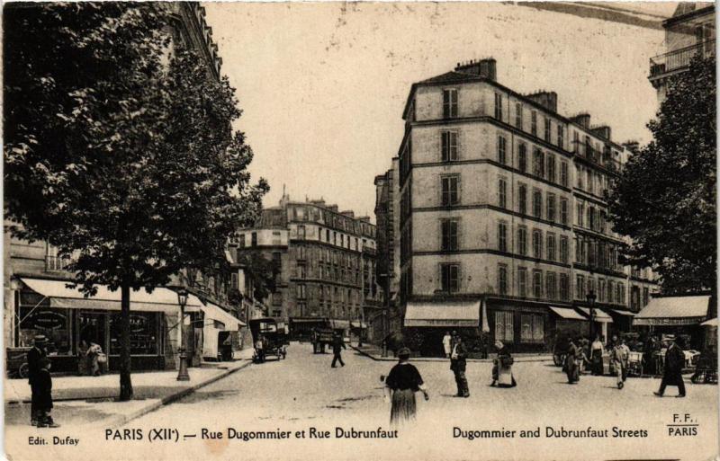 Carte postale ancienne Rue Dugommier et Rue Dubrunfaut à Paris 12e