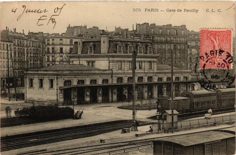 Carte postale ancienne Paris 12e Gare de Reuilly à Paris 12e