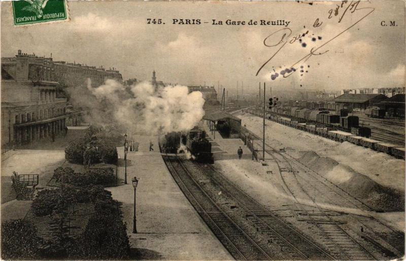 Carte postale ancienne Paris 12e La Gare de Reuilly à Paris 12e
