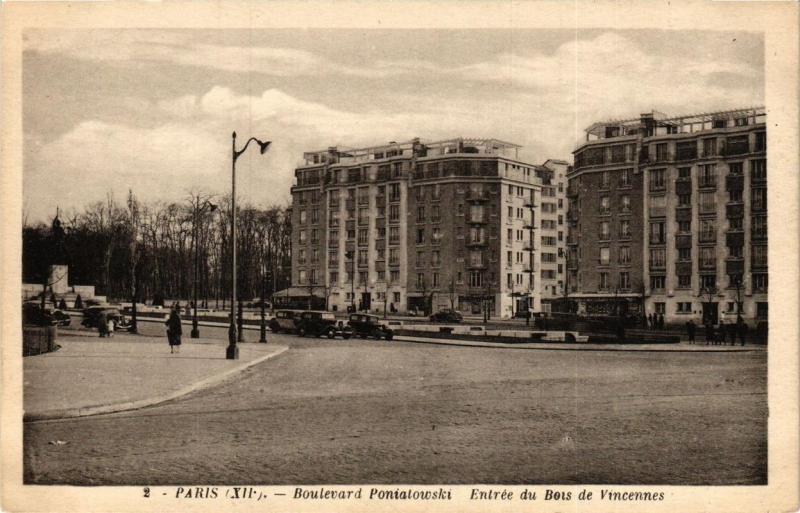 Carte postale ancienne Paris 12e Boulevard Poniatowski Entrée du Bois de Vincennes à Paris 12e