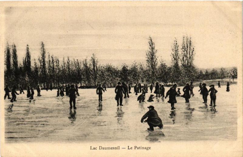 Carte postale ancienne Paris 12e Lac Daumesnil Le Patinage à Paris 12e