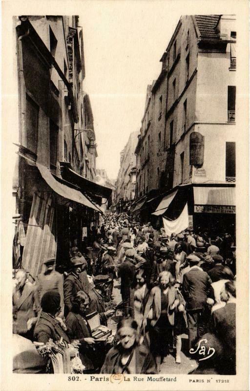 Carte postale ancienne Paris 5e Rue Mouffetard. à Paris 5e