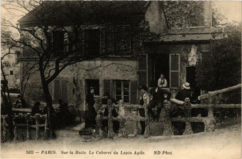 Carte postale ancienne Sur la Butte - Le Cabaret du Lapin Agile à Paris 18e