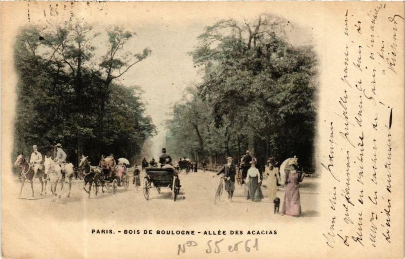 Carte postale ancienne Bois de Boulogne - Allée des Acacias à Paris 16e