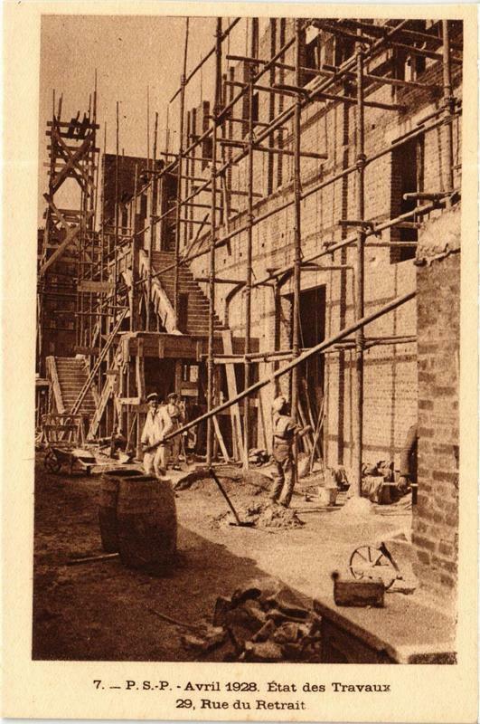 Carte postale ancienne Etat des Travaux - 29, Rue du Retrait à Paris 20e