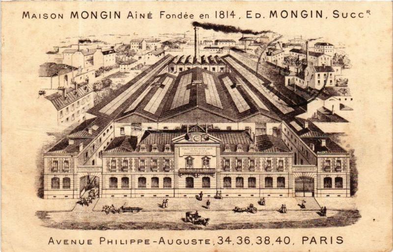Carte postale ancienne Paris 11e 34-40, Av. Philippe-Auguste. Maison Mongin à Paris 11e